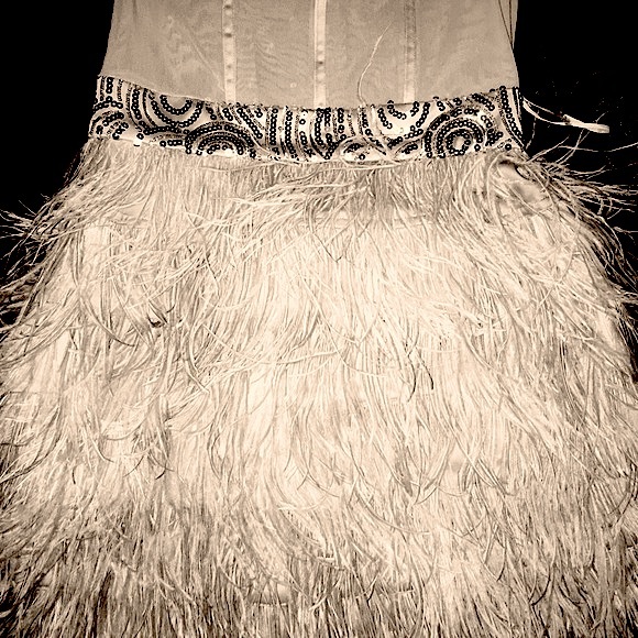 Bebe isis sequin feather dress size (S) - Picture 2 of 4